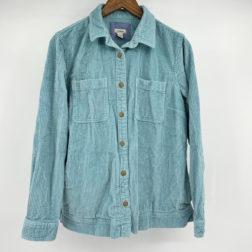 LL Bean Wide Wale Corduroy Shacket Womens M Heritage Chore Ranch Country Cottage